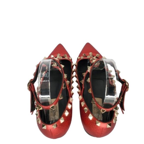 Valentino Garavani Rockstud Caged Pointed Toe Ballet Flats - Picture 4 of 10